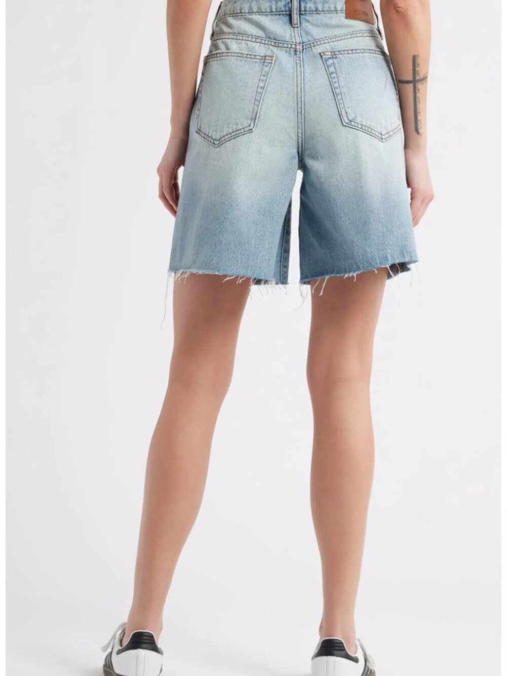 Raw Hem Denim Bermuda Shorts HIDDEN JEANS - Picture 3 of 8